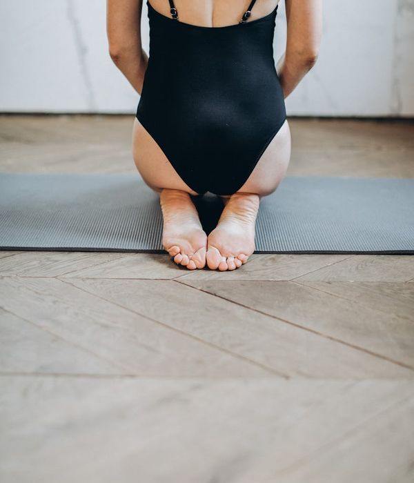 Person feeling refreshed and serene after a workout session.